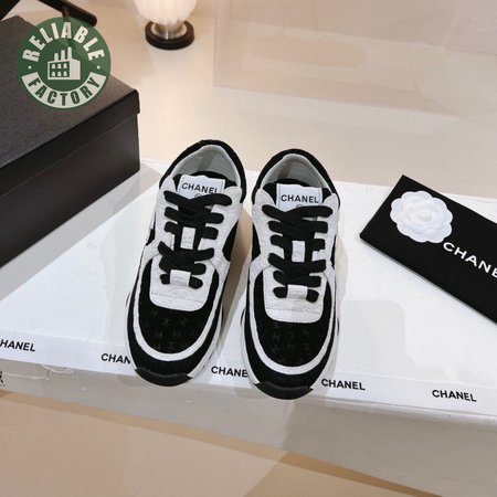 CHANEL LOW TOP TRAINER BLACK WHITE - CC6