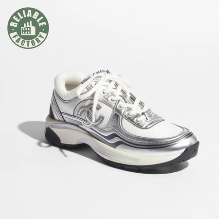 CHANEL SNEAKERS White & Silver - CC7