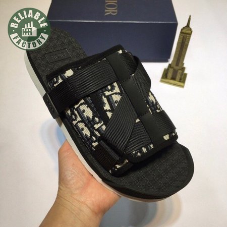 DIOR ALPHA SANDAL BEIGE AND BLACK DIOR OBLIQUE JACQUARD - CD93