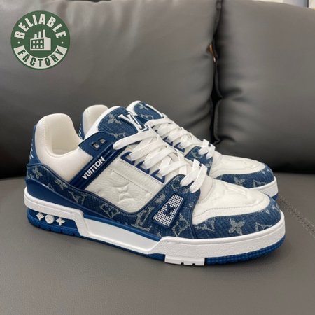 trainer monogram denim white blue - 319