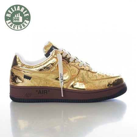 nike air force 1 low by virgil abloh metallic gold - 318