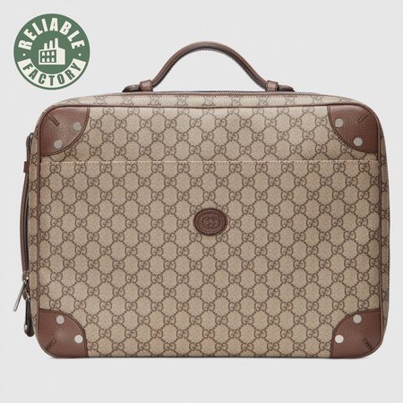 Gucci Beige Briefcase With Logo