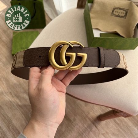 GUCCI DOUBLE G BUCKLE GG SUPREME CANVAS BELT