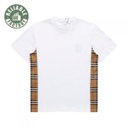 Vintage Check Sleeve Cotton T-shirt