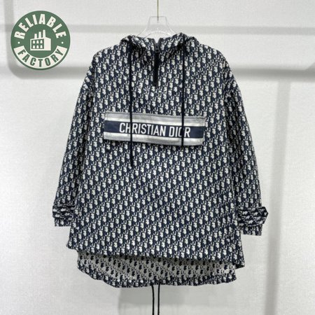 Christian Dior | Hoodie Anorak Blue And Ecru Oblique Oversize