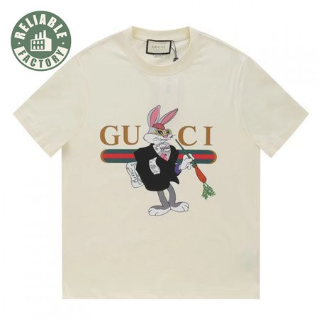 Gucci 2023 Spring and Summer New Year of the Rabbit Limited Letter ogo Short Sleeve T-shirt
