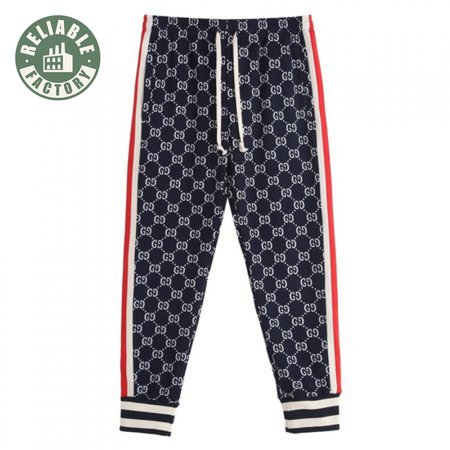 Gucci GG Jacquard Jogging Pant Blue/Ivory