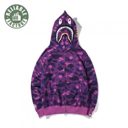 BAPE Color Camo Shark Full Zip Hoodie (FW21) Purple