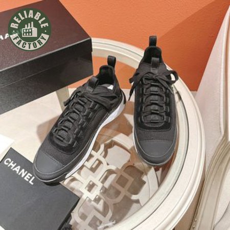 Chanel Low Top Trainer Black Suede