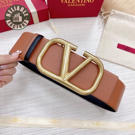 Valentino Garavani V Logo Signature Reversible Belt In Smooth Calfskin (7cm Wide)