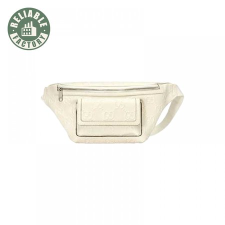 Gg Embossed Belt Bag In White Gg Embossed Leather GBB018