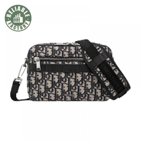 Safari Messenger Bag Beige and Black Dior Oblique Jacquard - DMB005