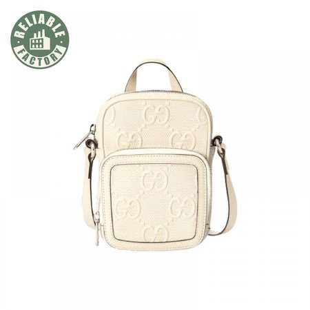 Gg Embossed Mini Bag In White Leather GMB016