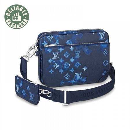 trio messenger ink watercoler cowhide leather - lmb011