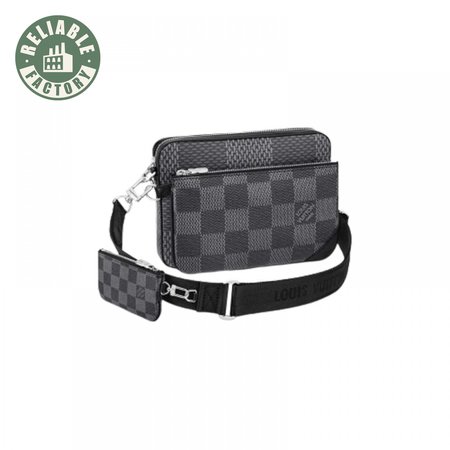 trio messenger damier graphite canvas lmb027