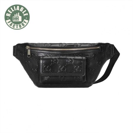 GG EMBOSSED BELT BAG IN BLACK GG EMBOSSED LEATHER - GBC14