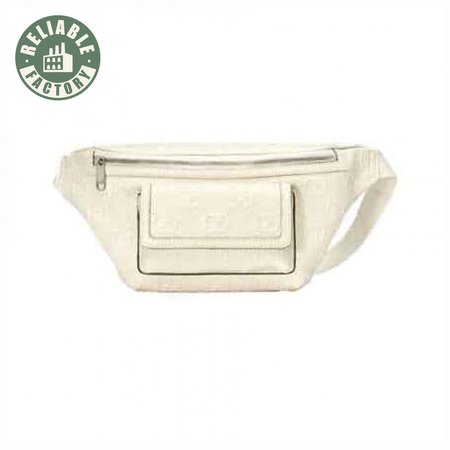 GG EMBOSSED BELT BAG IN WHITE GG EMBOSSED LEATHER - GBC13