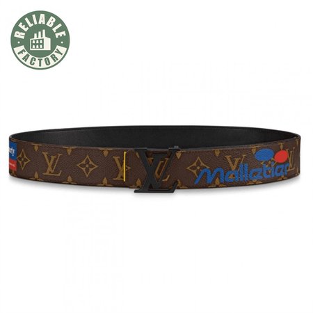 initiales belt monogram logo story 40mm brown - b129