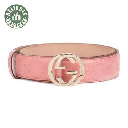 GUCCI INTERLOCKING G-BUCKLE LEATHER BELT - B2