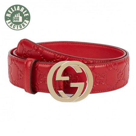 GUCCI INTERLOCKING G-BUCKLE LEATHER BELT - B3