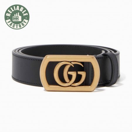 GUCCI BELT WITH FRAMED DOUBLE G BUCKLE - B8