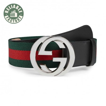 GUCCI MEN'S WEB STRIPED CANVAS BELT - B9