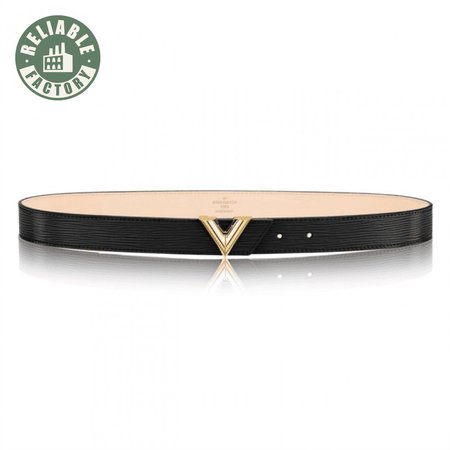 black epi leather essential v belt - b125