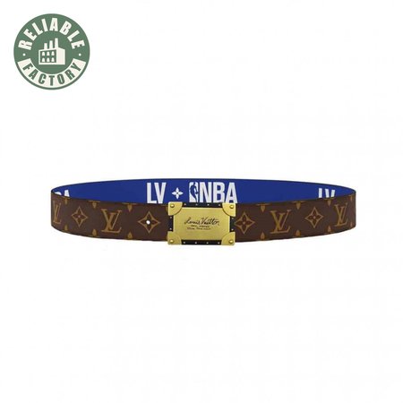 x nba 3 steps 40mm reversible monogram canvas belt - b101
