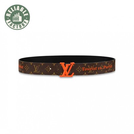 pyramide 40mm reversible belt monogram canvas recto side - b76