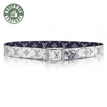 white/blue monogram sa.vane canvas chap.man brothers re.verso belt - b101