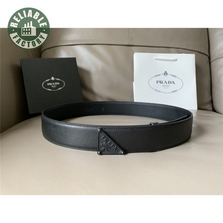 Prada saffiano 40mm leather belt black