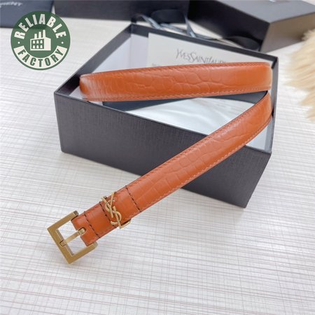 ysl crocodile grain top layer leather belt