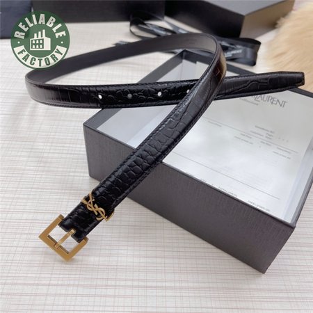 ysl crocodile grain top layer leather belt