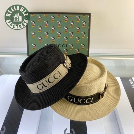 Hat_Gucci Belt design straw hat