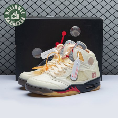 OFF-WHITE x Air Jordan 5 "Sail" Men's