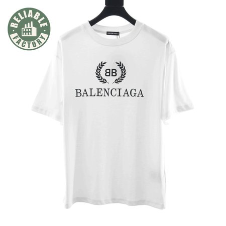 BALENCIAGA WHEAT EAR SHORT SLEEVE WHITE T SHIRT