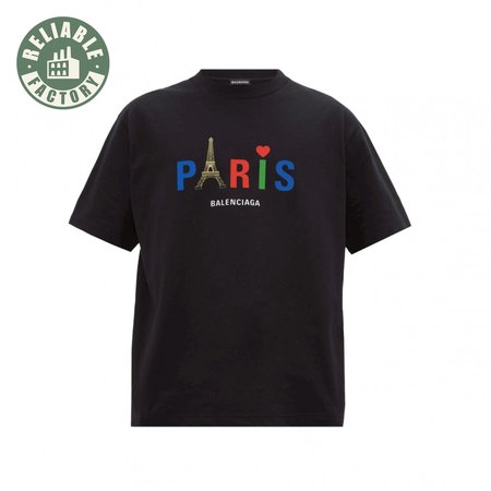 BALENCIAGA MEN'S BLACK MODE LOGO TEE - BB42