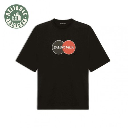 BALENCIAGA UNIFORM LARGE FIT T-SHIRT IN BLACK VINTAGE JERSEY - BB40