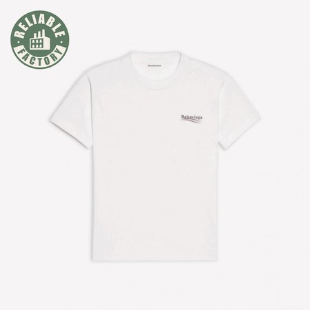 BALENCIAGA POLITICAL CAMPAIGN SMALL FIT T-SHIRT IN WHITE VINTAGE JERSEY - BB38