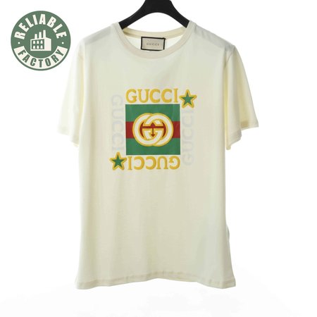 GUCCI 20SS FIVE STAR SQUARE LOGO SHORT SLEEVE T SHIRT