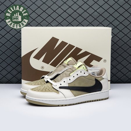 Jordan 1 Retro Low Golf Travis Scott Neutral Olive FZ3124-200 Unisex