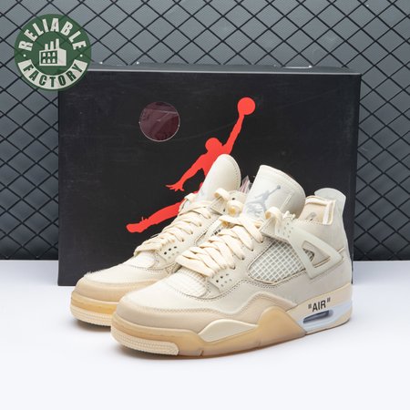 Air Jordan 4 RERO x Off-White AJ4 OW Sail Unisex