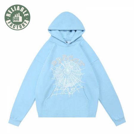 Sp5der Hoodies Light Blue