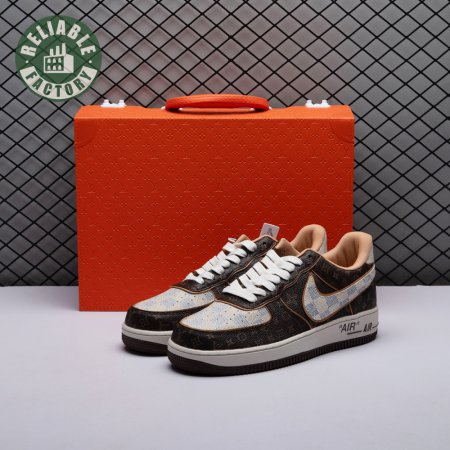 Nike Air Force 1 Low Monogram Brown Damier Azur Unisex