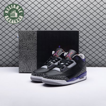 Jordan 3 Retro Black Court Purple CT8532-050 Men's
