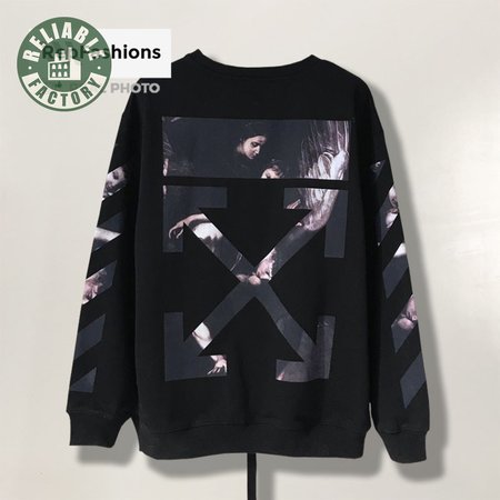 Off White Caravaggio Arrows Over Crewneck Sweatshirt