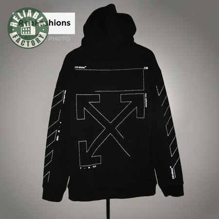 Off White Unfinished Hooded Sweatshirt