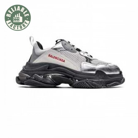 BALENCIAGA TRIPLE S WHITE & BLACK SOLE SNEAKERS - BB170