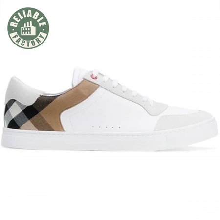 BURBERRY LEATHER AND HOUSE CHECK SNEAKERS - BBR27