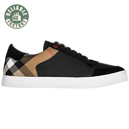 BURBERRY LEATHER AND HOUSE CHECK SNEAKERS - BBR26